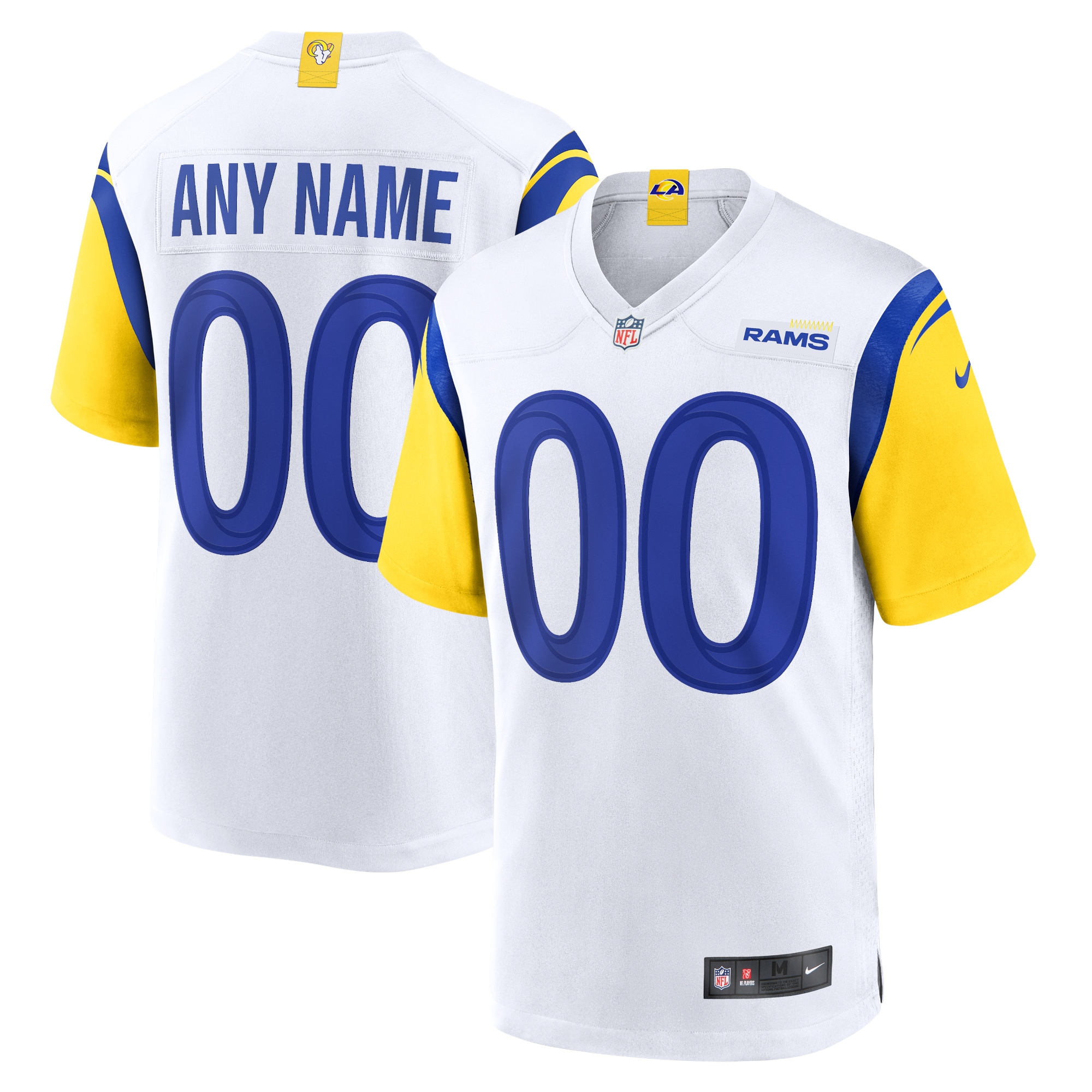 Los Angeles Rams White Alternate Custom NFL Jersey Men's