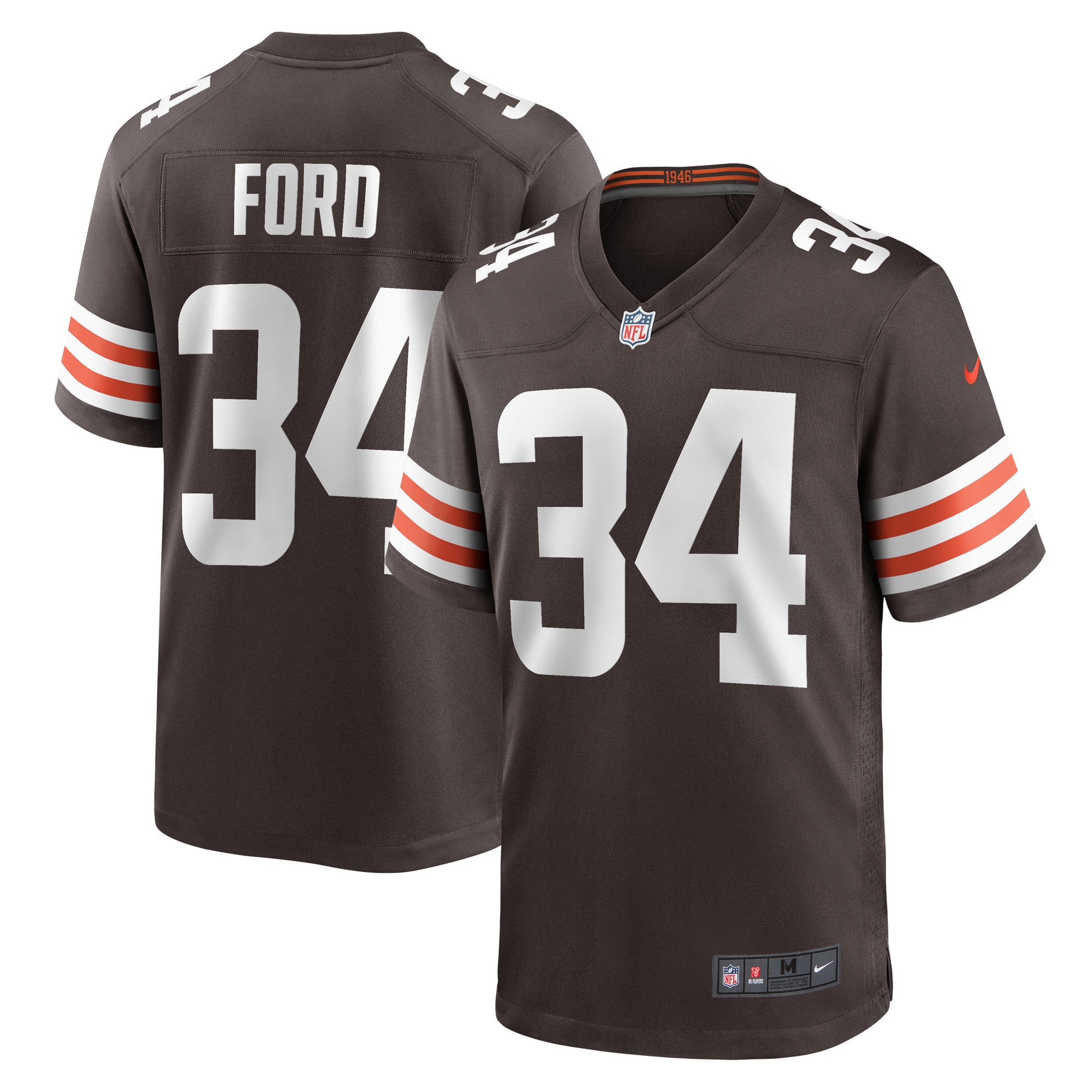 Cleveland Browns Jerome Ford Brown Game Player NFL Jersey Men's