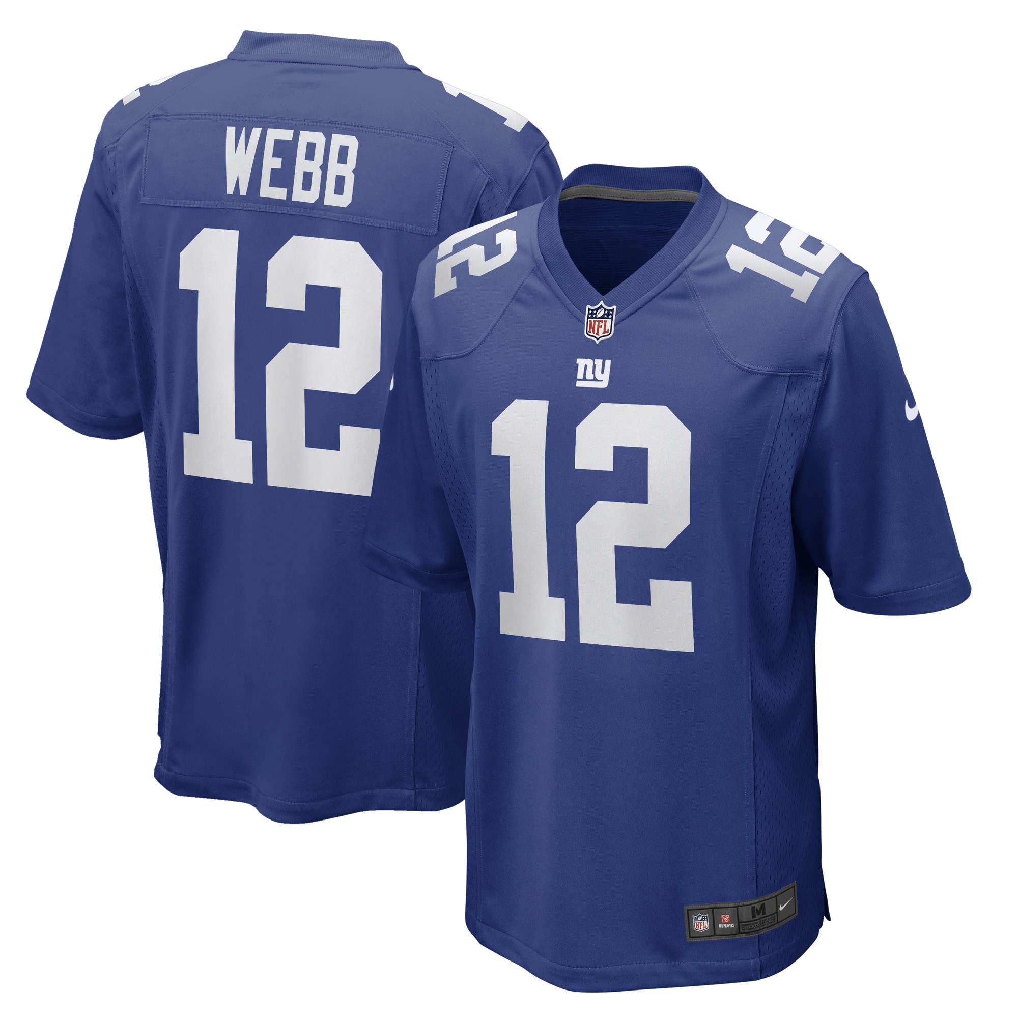 New York Giants Davis Webb Royal Game Player NFL Jersey Men's