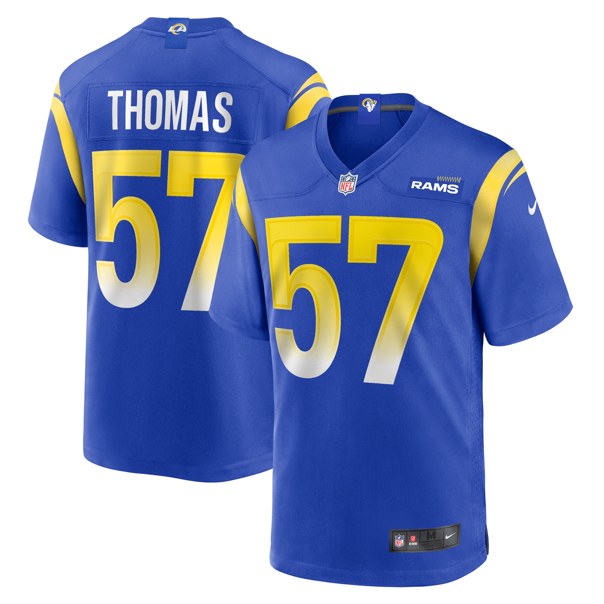 Los Angeles Rams Zachary Thomas Royal Team Game NFL Jersey Men's