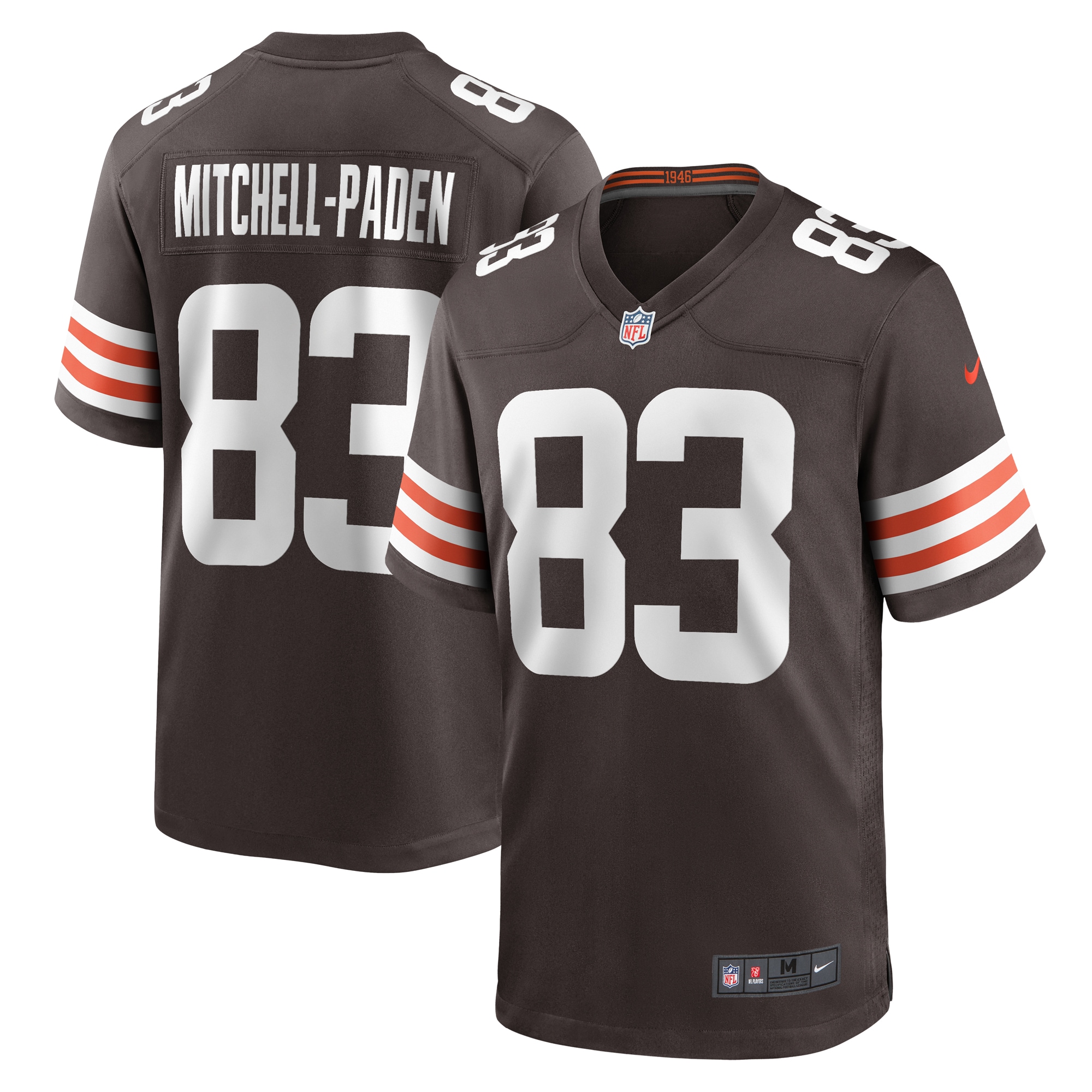 Cleveland Browns Zaire Mitchell-Paden Brown Team Game NFL Jersey Men's