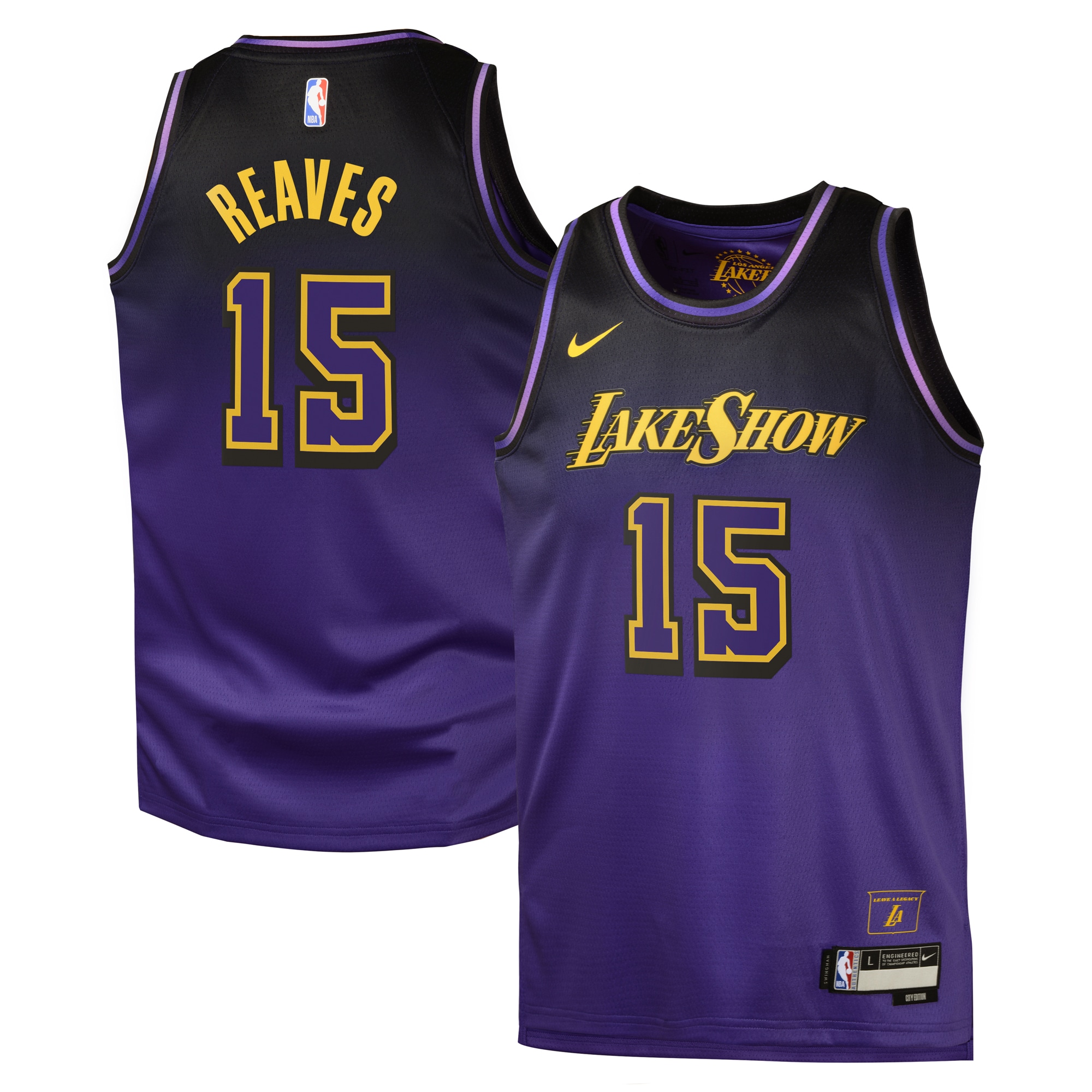 Los Angeles Lakers City Edition Swingman 2024 Purple Austin Reave NBA Jersey Youth