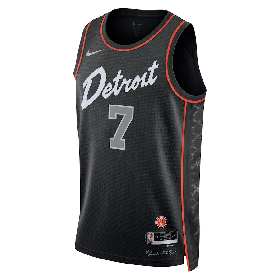 Killian Hayes 7 Detroit Pistons 2023/24 City Edition Swingman Black NBA Jersey Men's