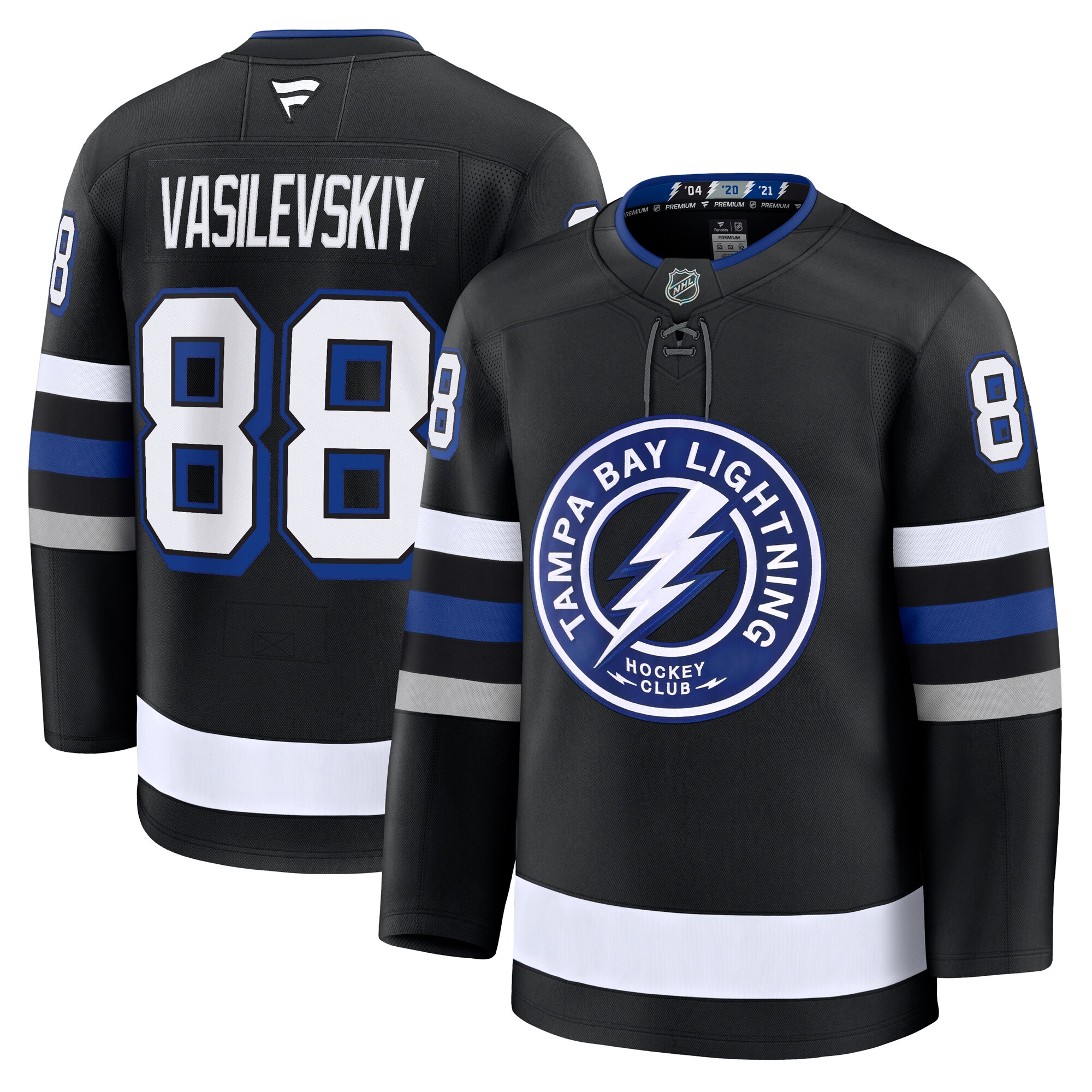 Tampa Bay Lightning Andrei Vasilevskiy Black Alternate Premium NHL Jersey Men's