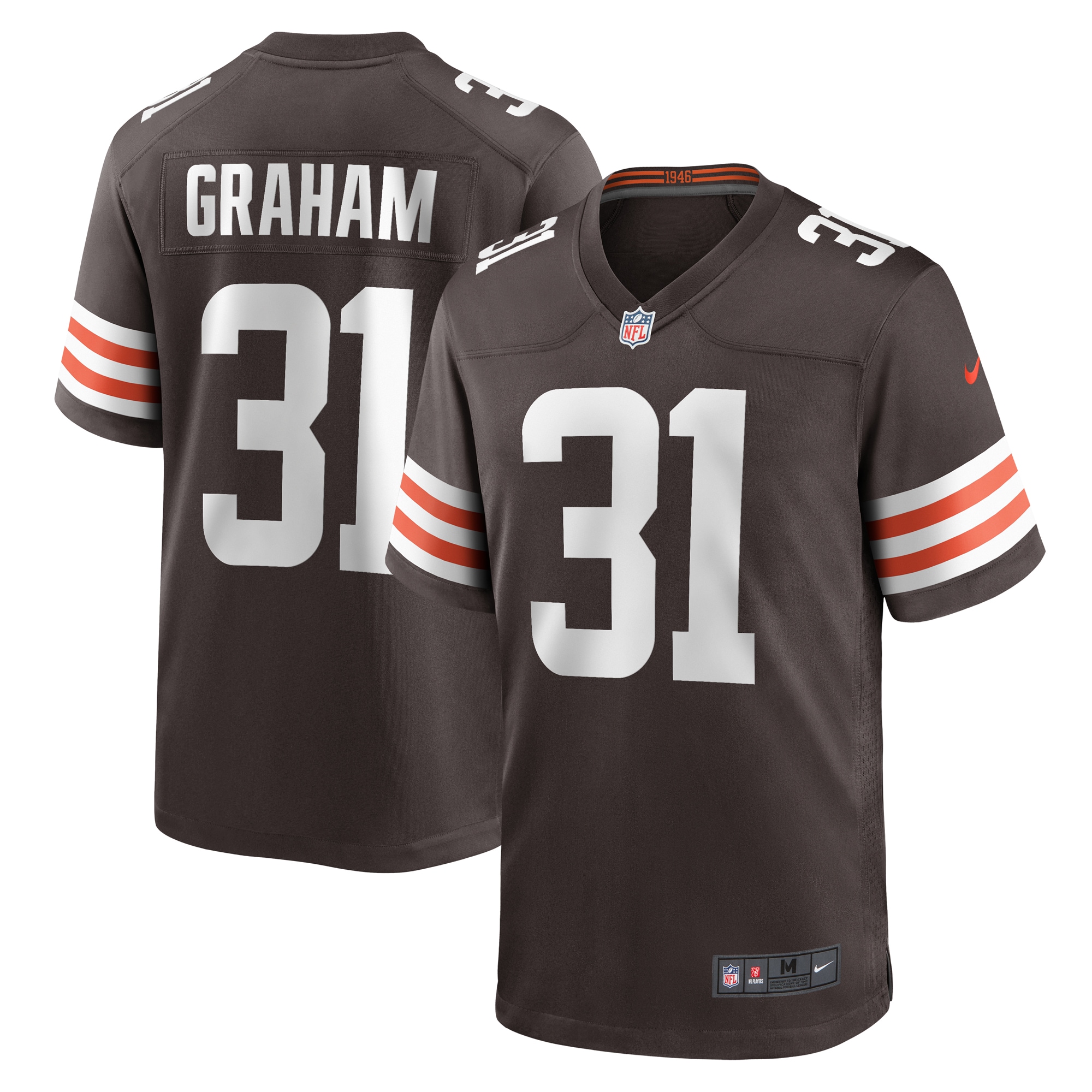 Cleveland Browns Thomas Graham Jr. Brown Team Game NFL Jersey Men's