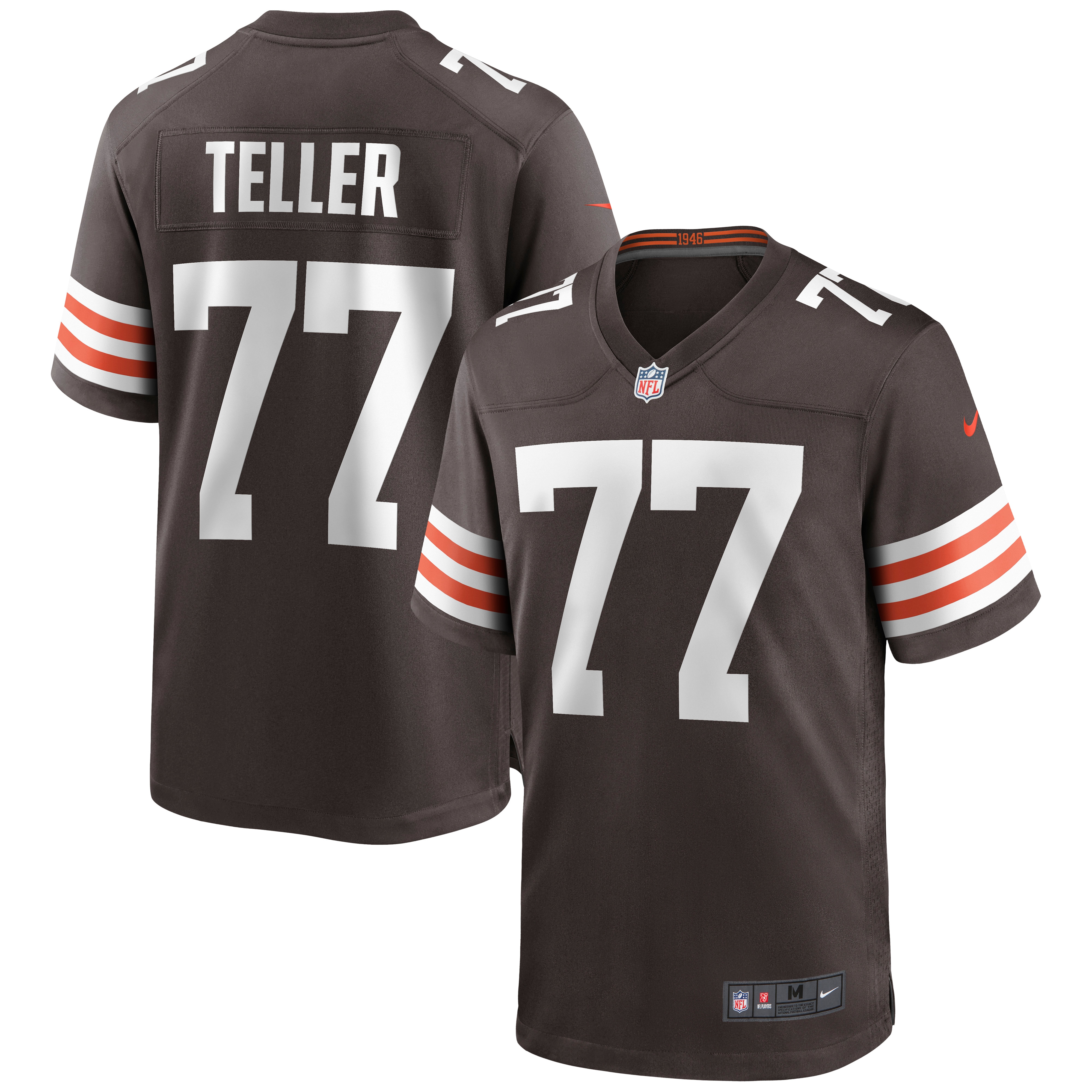 Cleveland Browns Wyatt Teller Brown Game NFL Jersey Men's