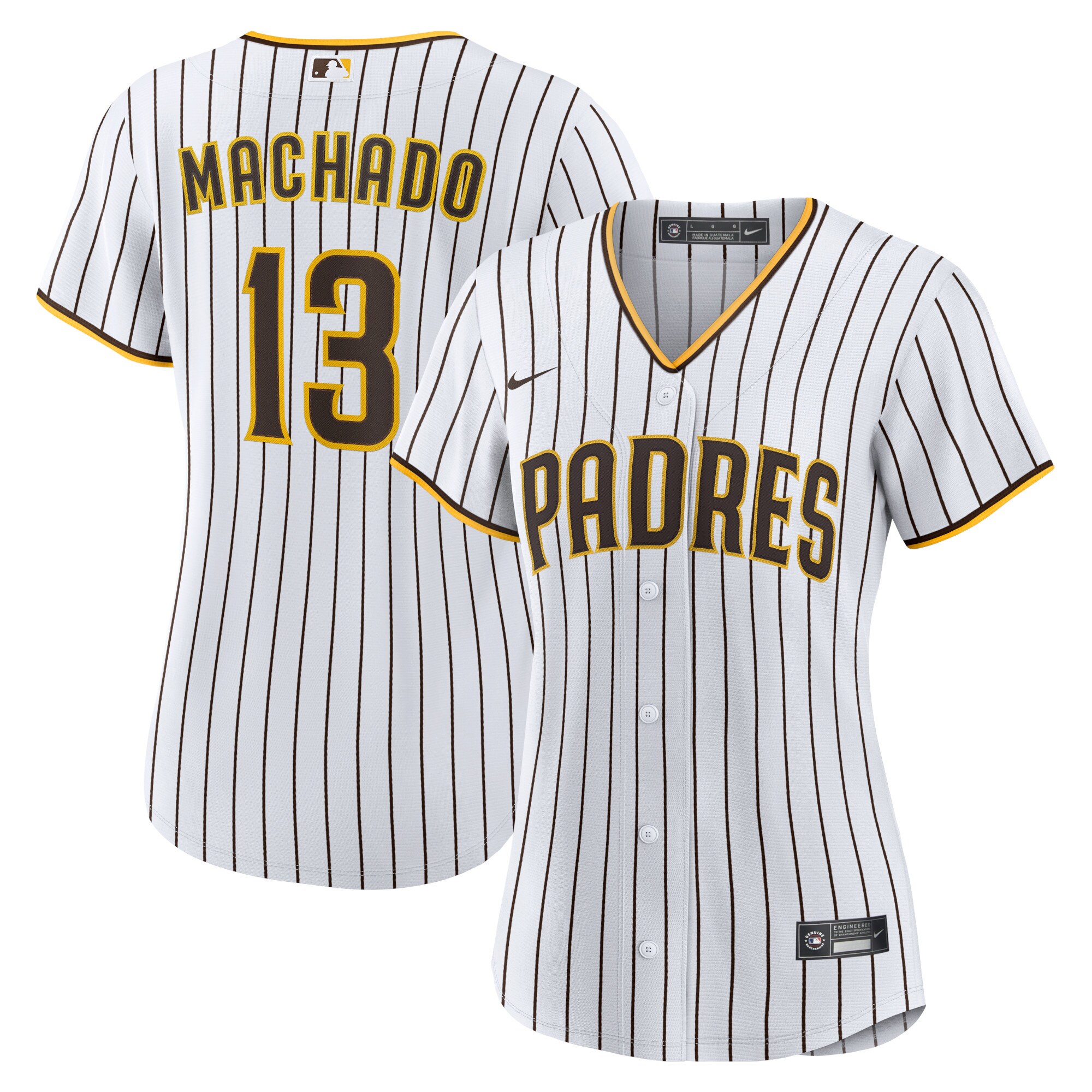 San Diego Padres Manny Machado White/Brown Home Player MLB Jersey Women's