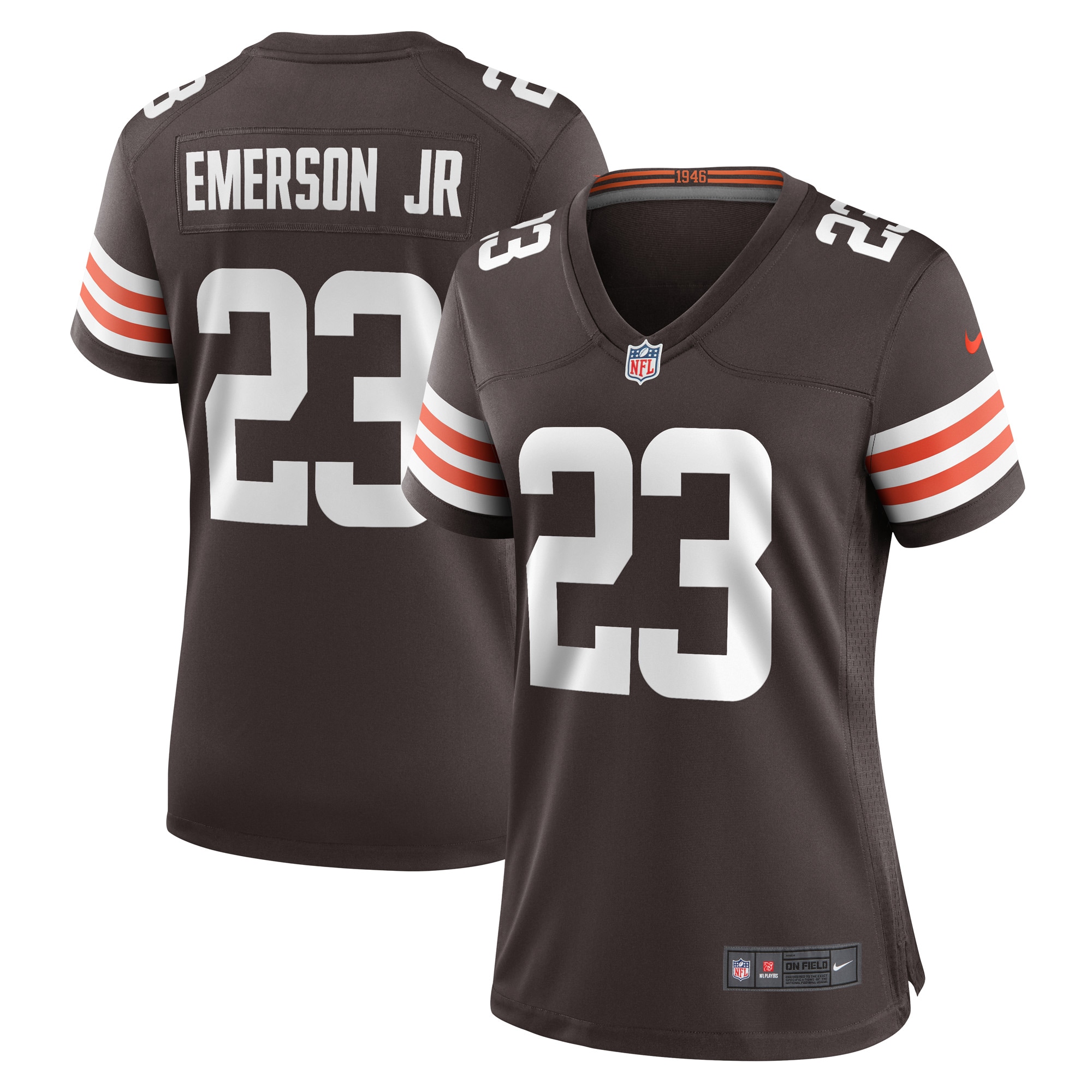 Cleveland Browns Martin Emerson Jr. Brown Game Player NFL Jersey Women's