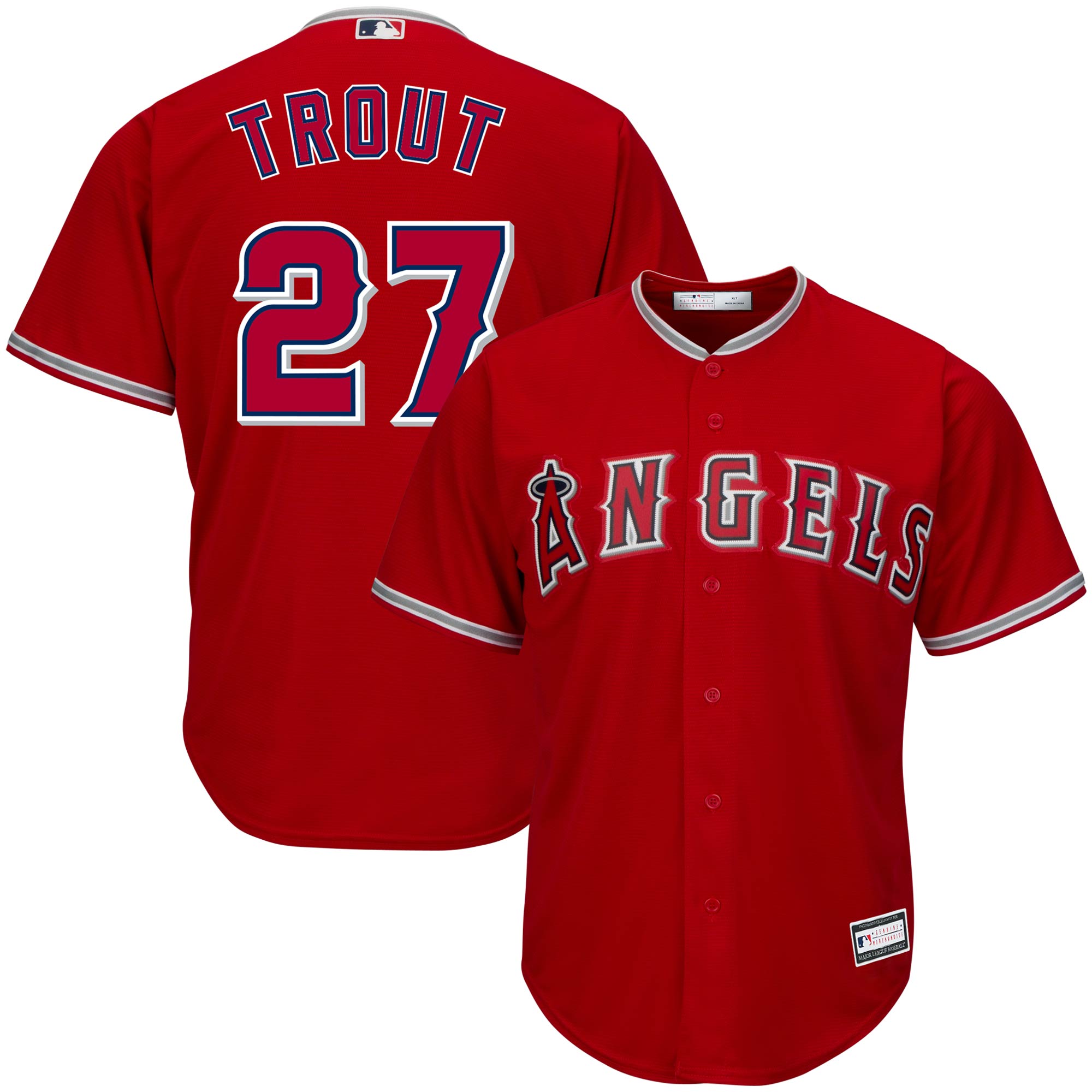Los Angeles Angels Mike Trout Red Big Tall Player MLB Jersey Men's