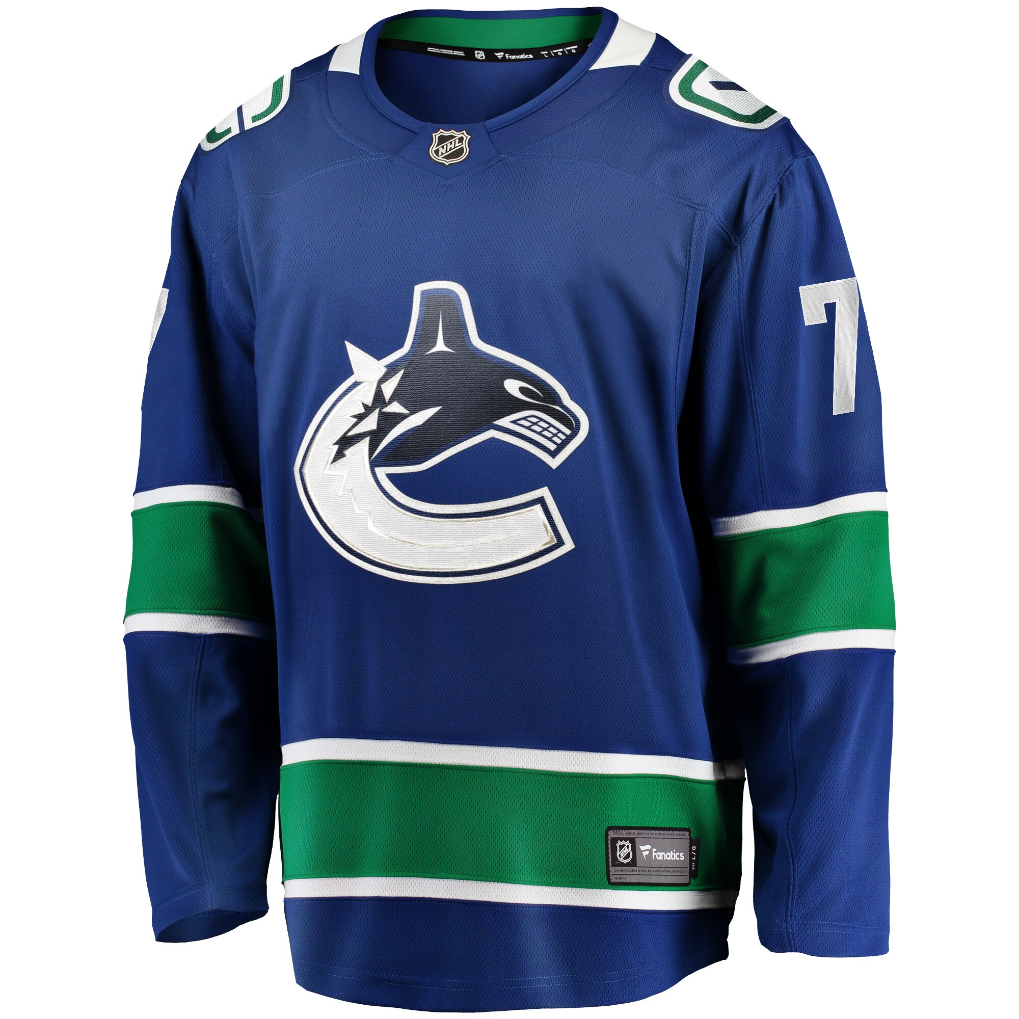 Vancouver Canucks Carson Soucy Blue Home Premier Breakaway Player NHL Jersey Men's