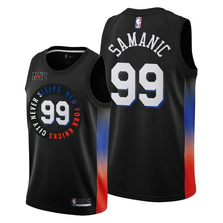 Luka Samanic 99 New York Knicks City Edition Black NBA Jersey Men's