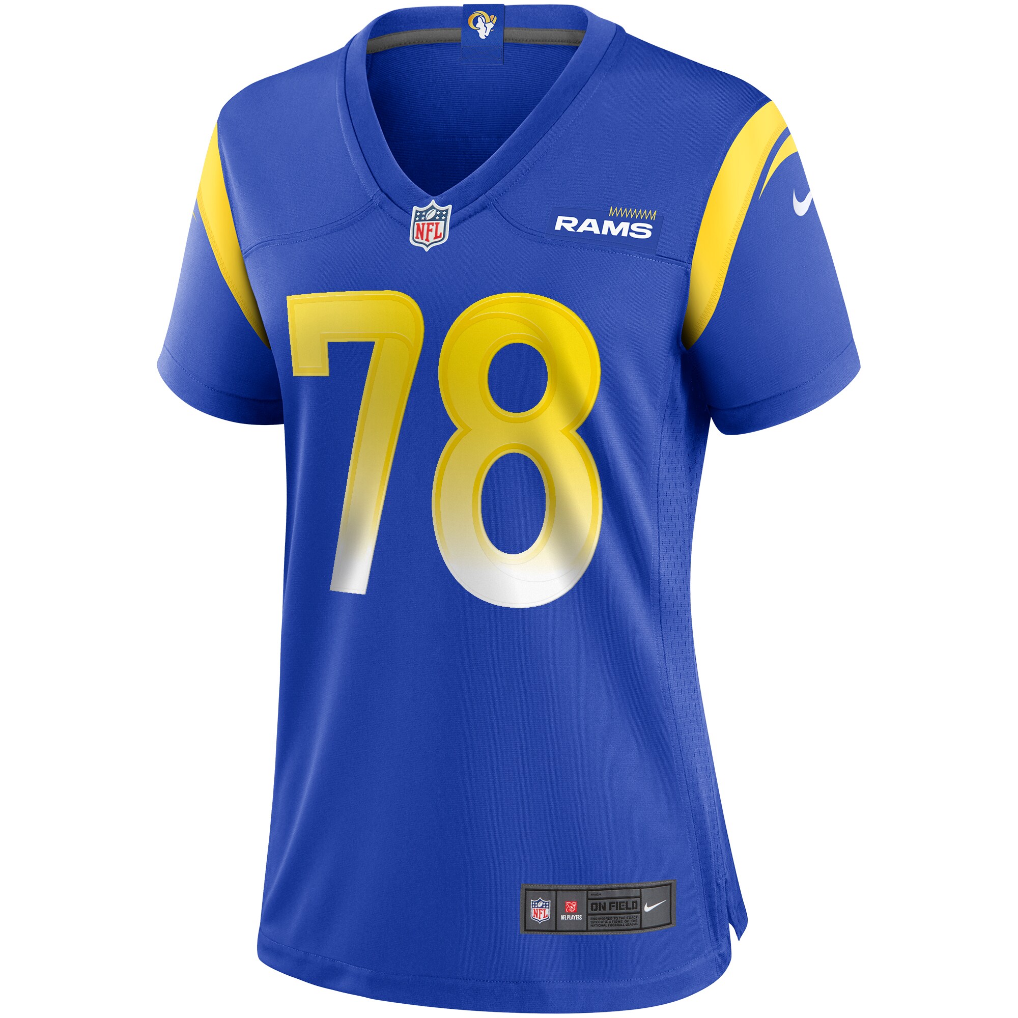 Los Angeles Rams Jackie Slater Royal Game Retired Player NFL Jersey Women's