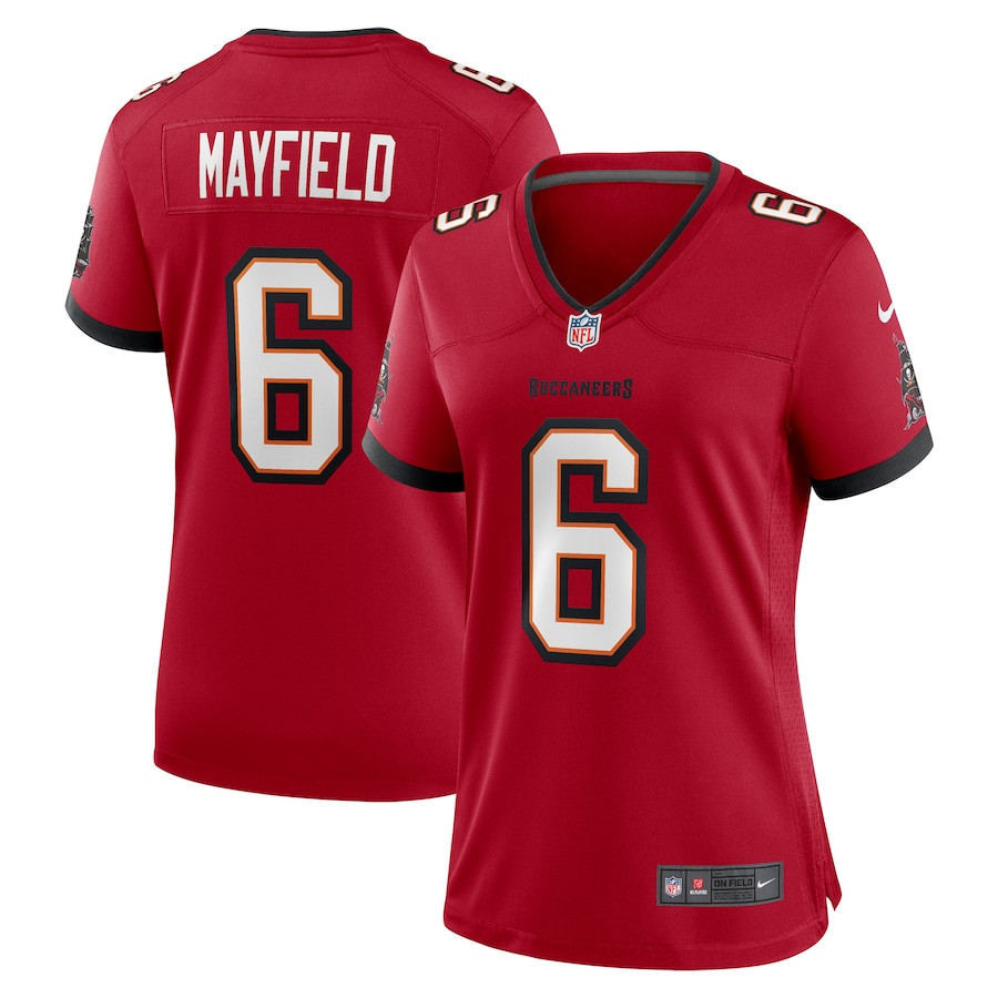 Baker Mayfield 6 Tampa Bay Buccaneers Game Red NFL Jersey Women's