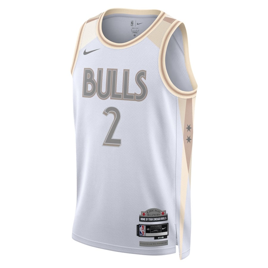 Lonzo Ball 2 Chicago Bulls Unisex 2024/25 Swingman Player City Editio White NBA Jersey Unisex
