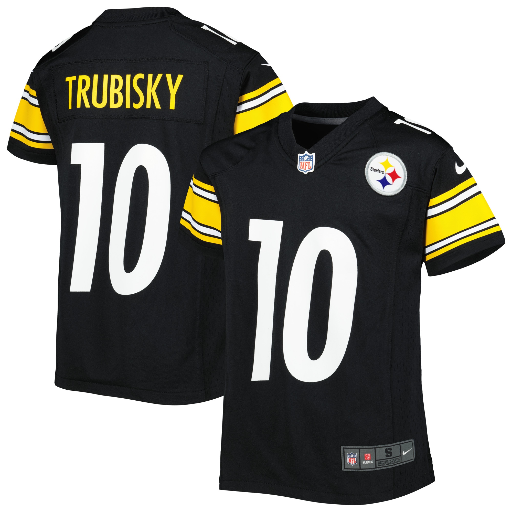 Pittsburgh Steelers Mitchell Trubisky Black Game NFL Jersey Youth