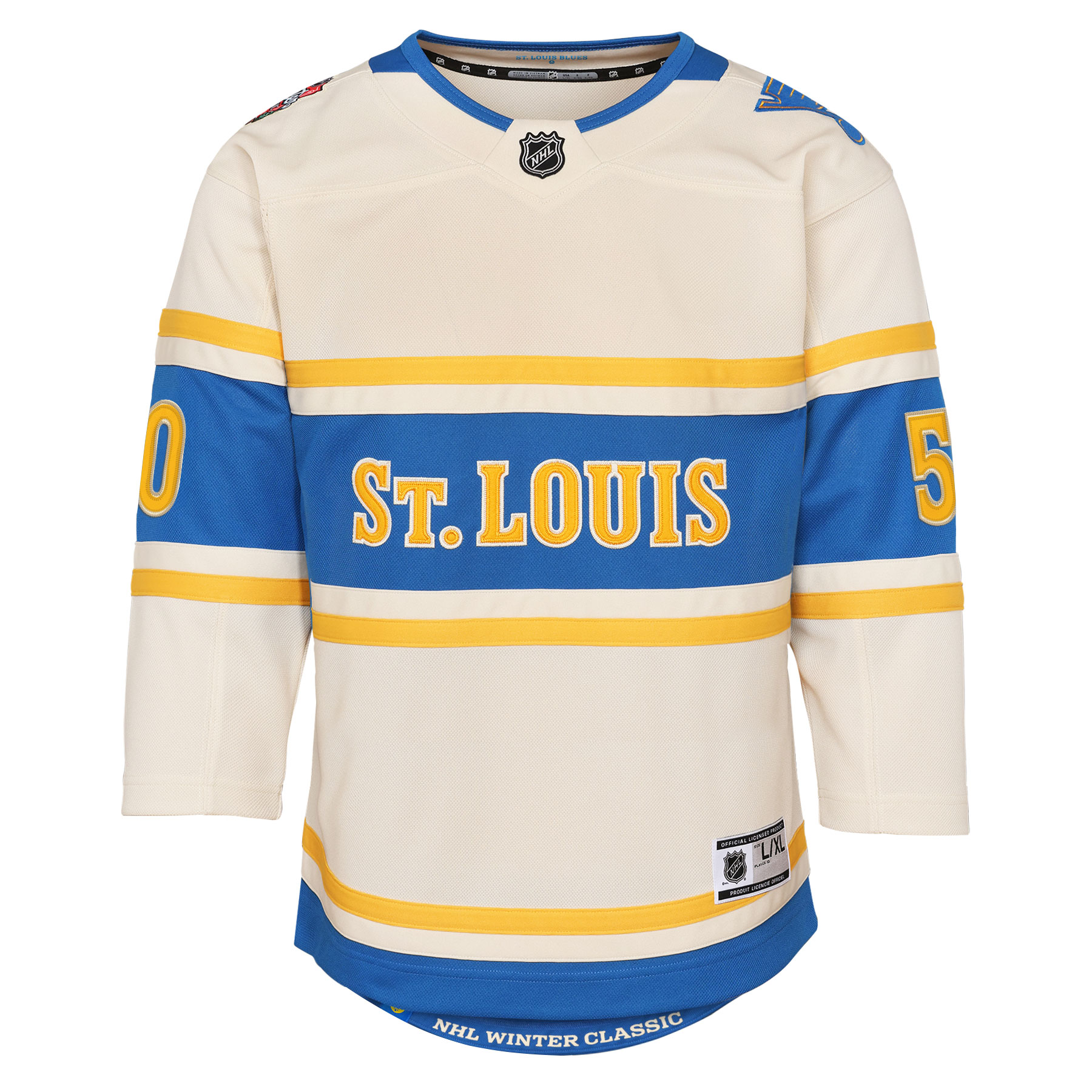 St. Louis Blues Jordan Binnington Cream 2025 Winter Classic Premier Player NHL Jersey Youth