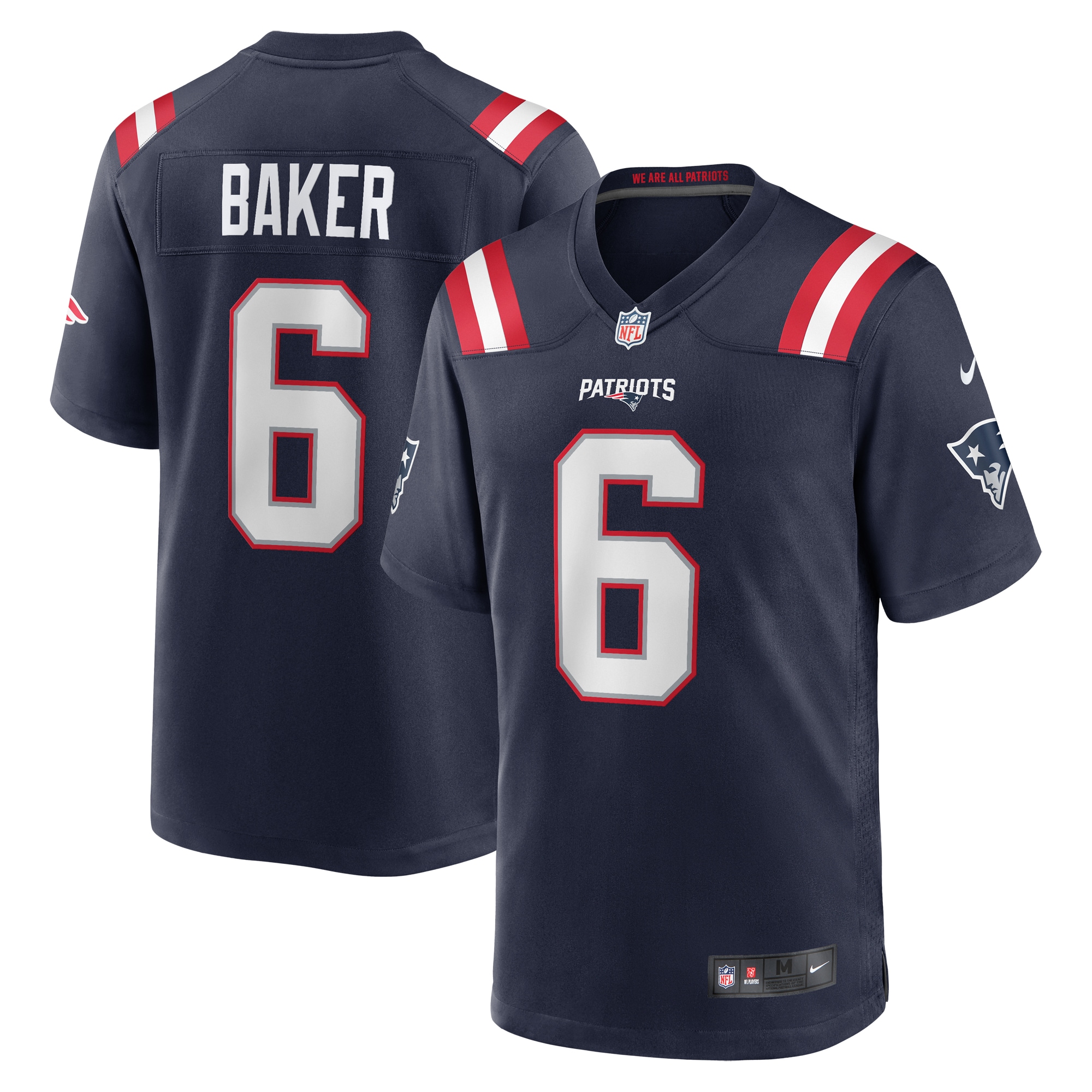 New England Patriots Javon Baker Navy Team Game NFL Jersey Men's