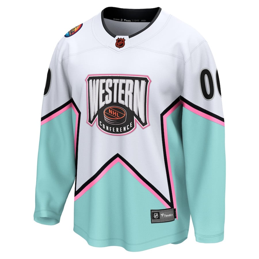 2023 All Star Game Logo Western Conference Custom White NHL Jersey Men's