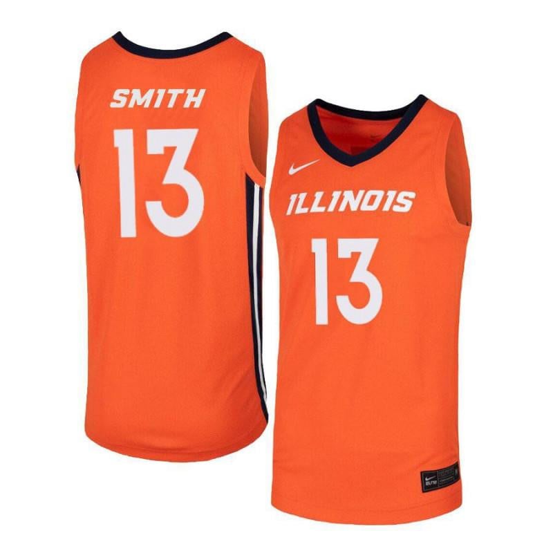 13 Mark Smith Orange Elite Illinois Fighting Illini NCAA Jersey Men's