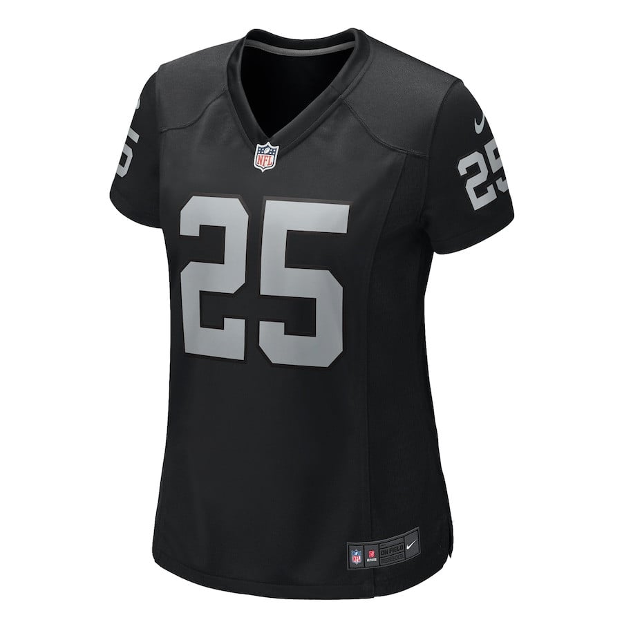 Decamerion Richardson 25 Las Vegas Raiders Team Game Black NFL Jersey Women's