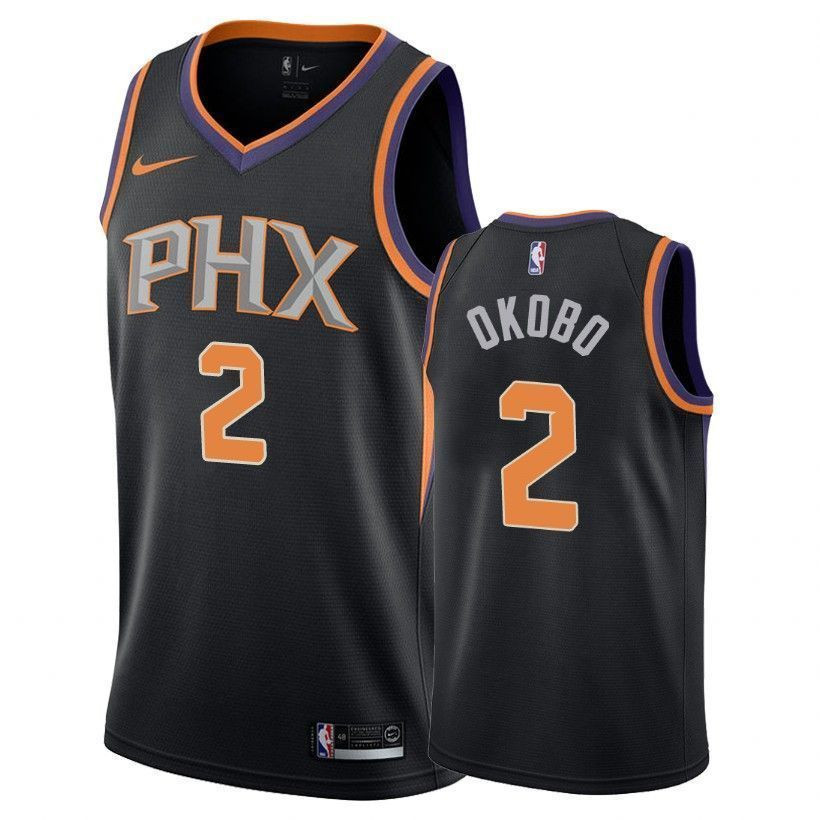 Phoenix Suns Elie Okobo 2 Statet Black NBA Jersey Men's