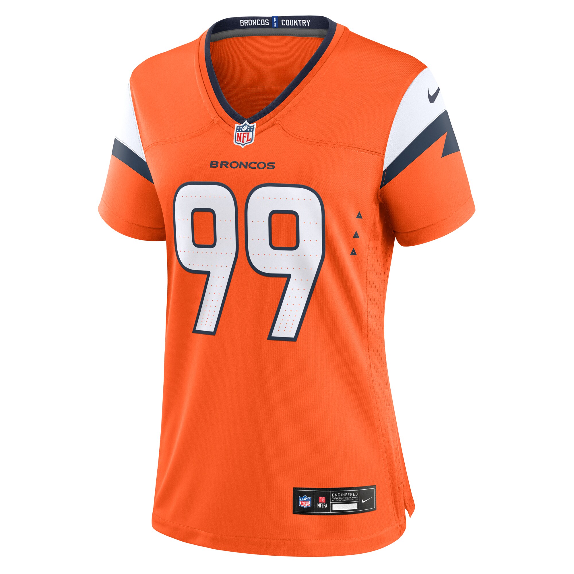 Denver Broncos Zach Allen Orange Team Game NFL Jersey Women's