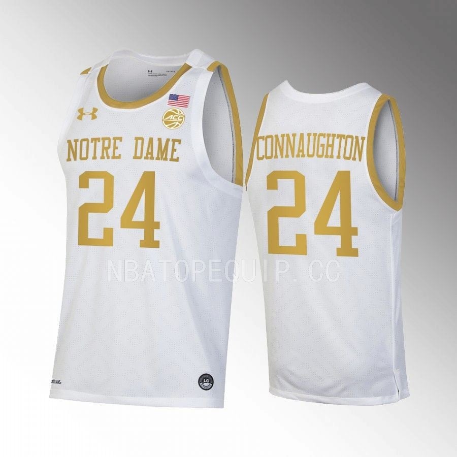 Pat Connaughton 24 Notre Dame Fighting Iris White NCAA Jersey Men's