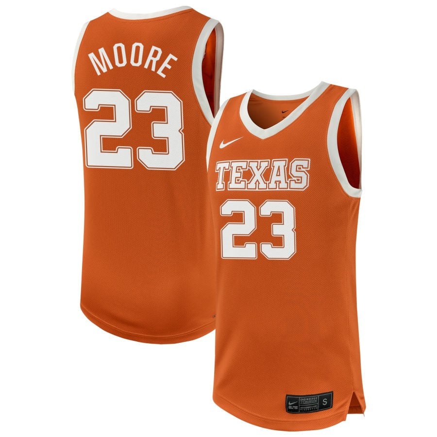Aaliyah Moore 23 Texas Longhorn Unisex NIL Texas Orange NCAA Jersey Unisex
