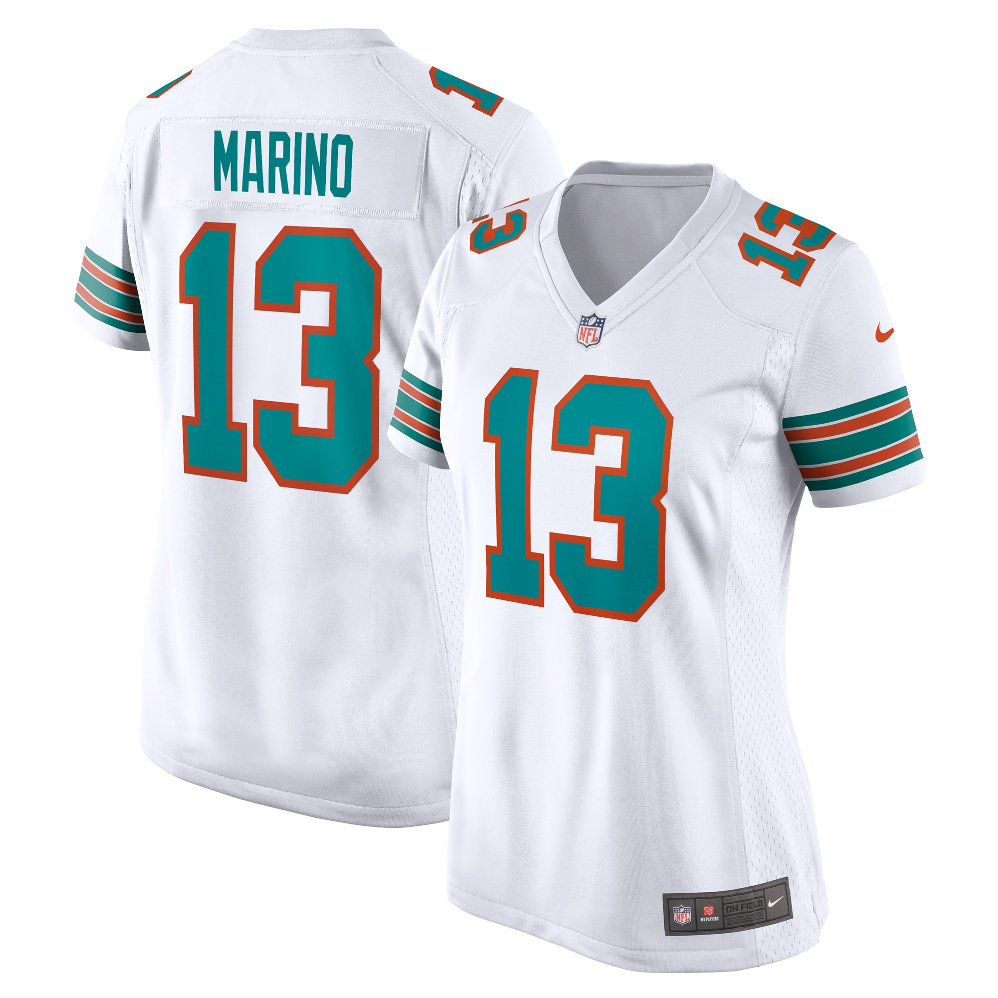 Miami Dolphins Dan Marino White Retired Player NFL Jersey Women's