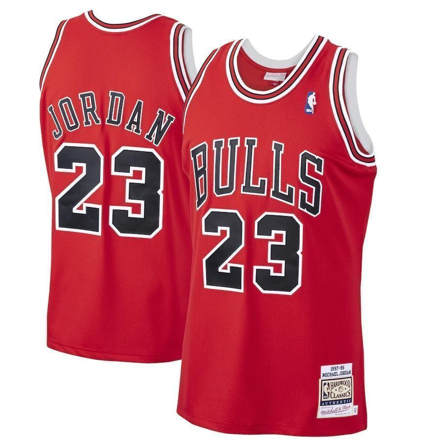 Michael Jordan Chicago Bulls Mitchell Ness 1997-98 Hardwood Classics Player Red NBA Jersey Men's