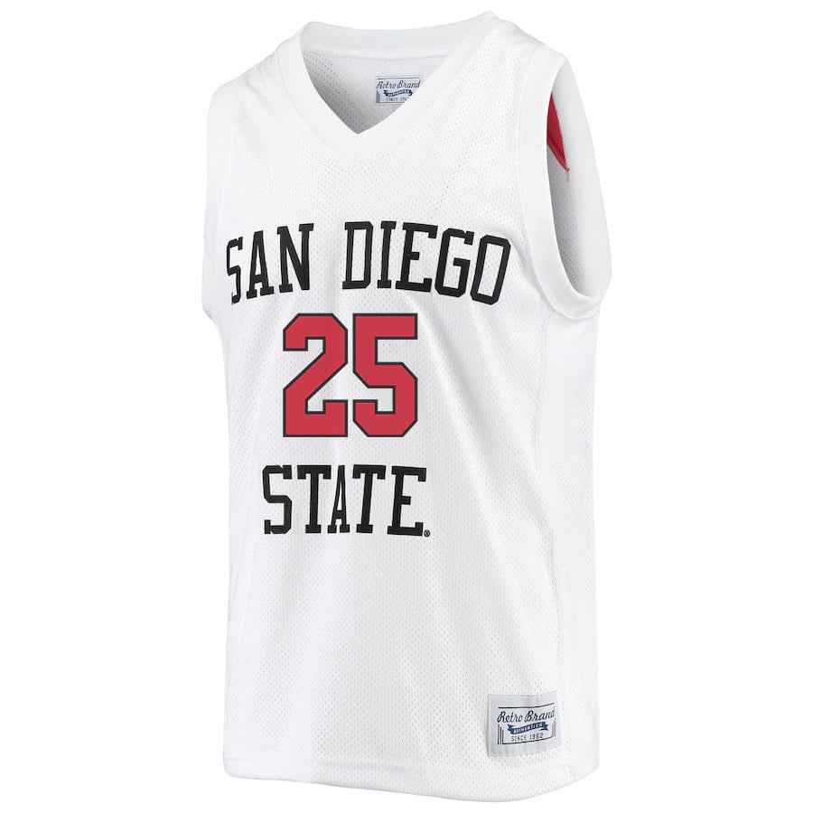 Elijah Saunders 25 San Diego State Aztecs 2023- Me White NCAA Jersey Men's