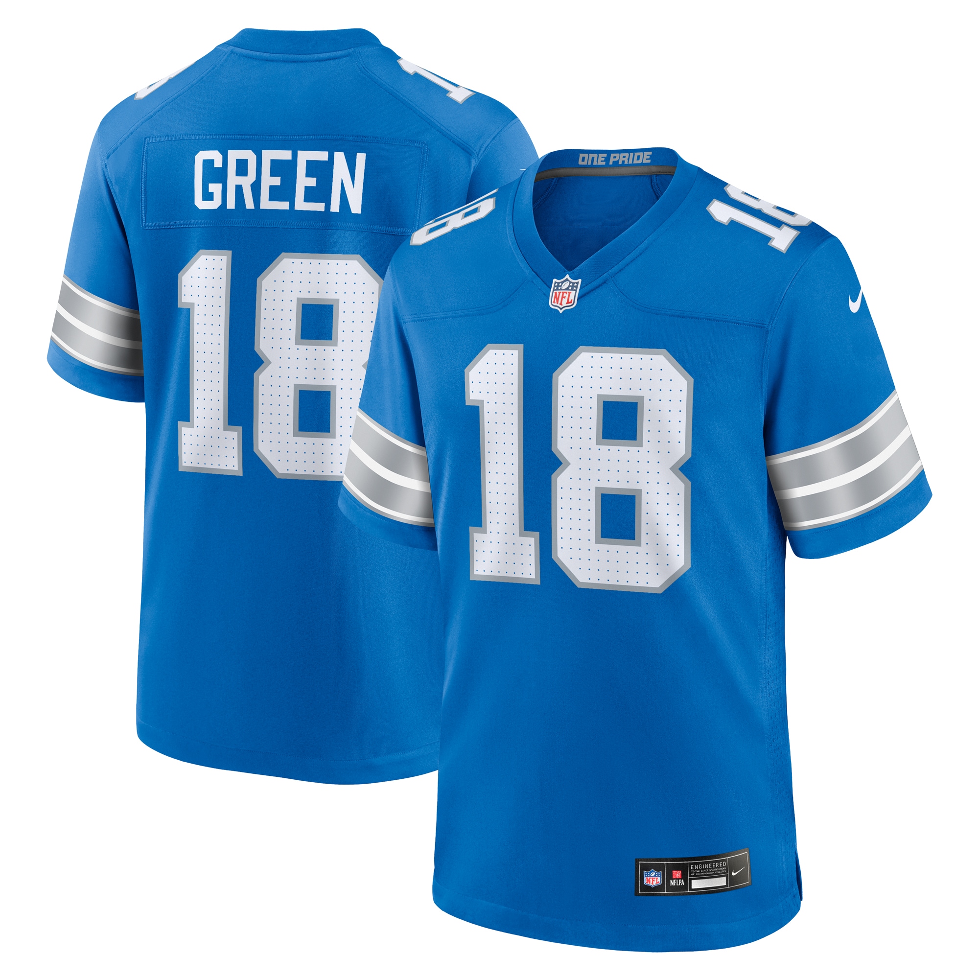 Detroit Lions Antoine Green Blue Team Game NFL Jersey Men's