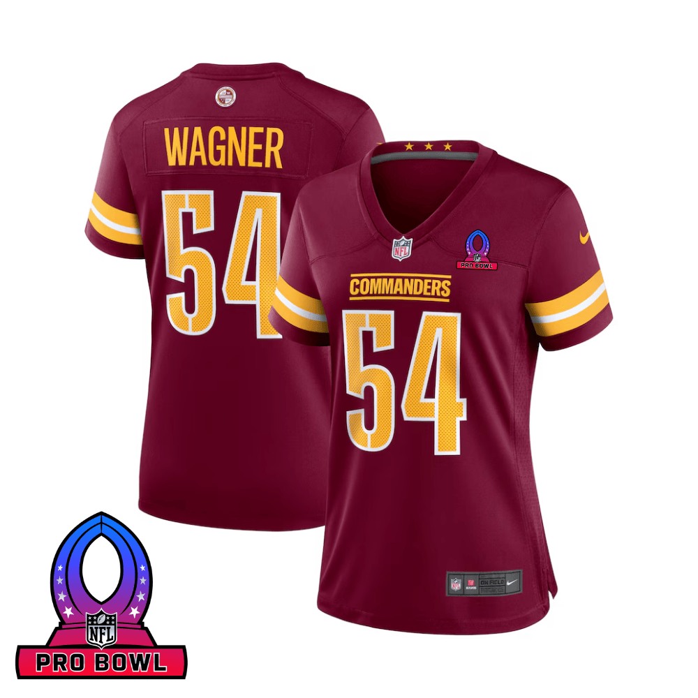 Bobby Wagner 54 Washington Commanders 2025 Pro Bowl Patch Game Burgundy NFL Jersey Women's