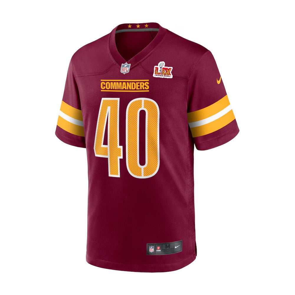 Tyler Owens #40 Washington Commanders Super Bowl LIX Burgundy NFL Jersey Youth