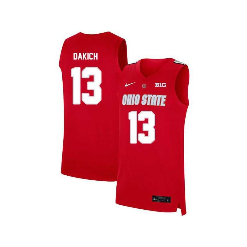 13 Andrew Dakich Red Elite Ohio State Buckeyes NCAA Jersey Men's