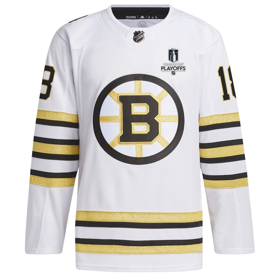 Pavel Zacha 18 Boston Bruins 2024 Playoffs Patch Away White NHL Jersey Men's