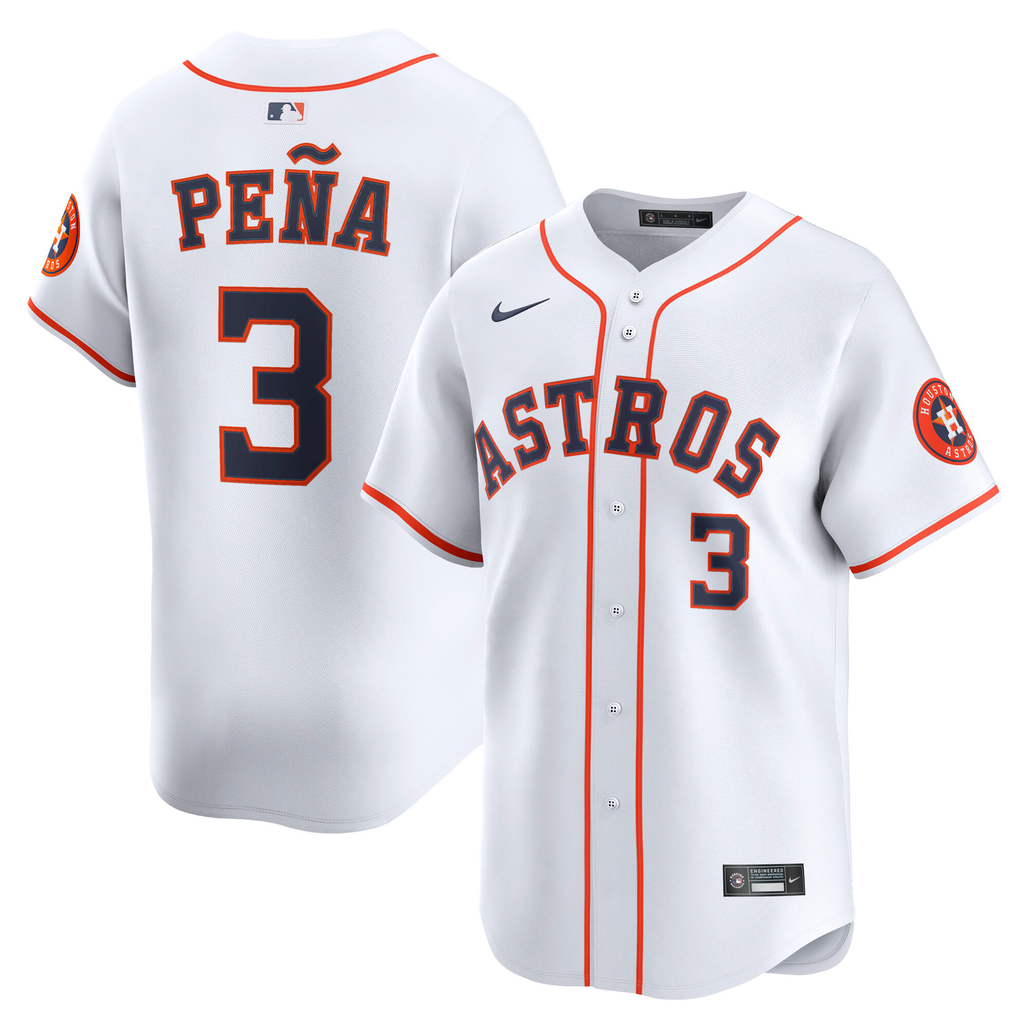 Houston Astros Jeremy Pe?a White Home Limited Player MLB Jersey Men's