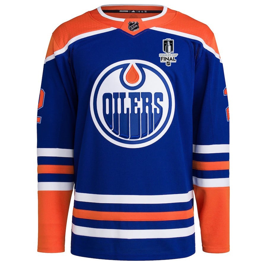 Evan Bouchard 2 Edmonton Oilers 2024 STANLEY CUP Final Home Primegreen Royal NHL Jersey Men's