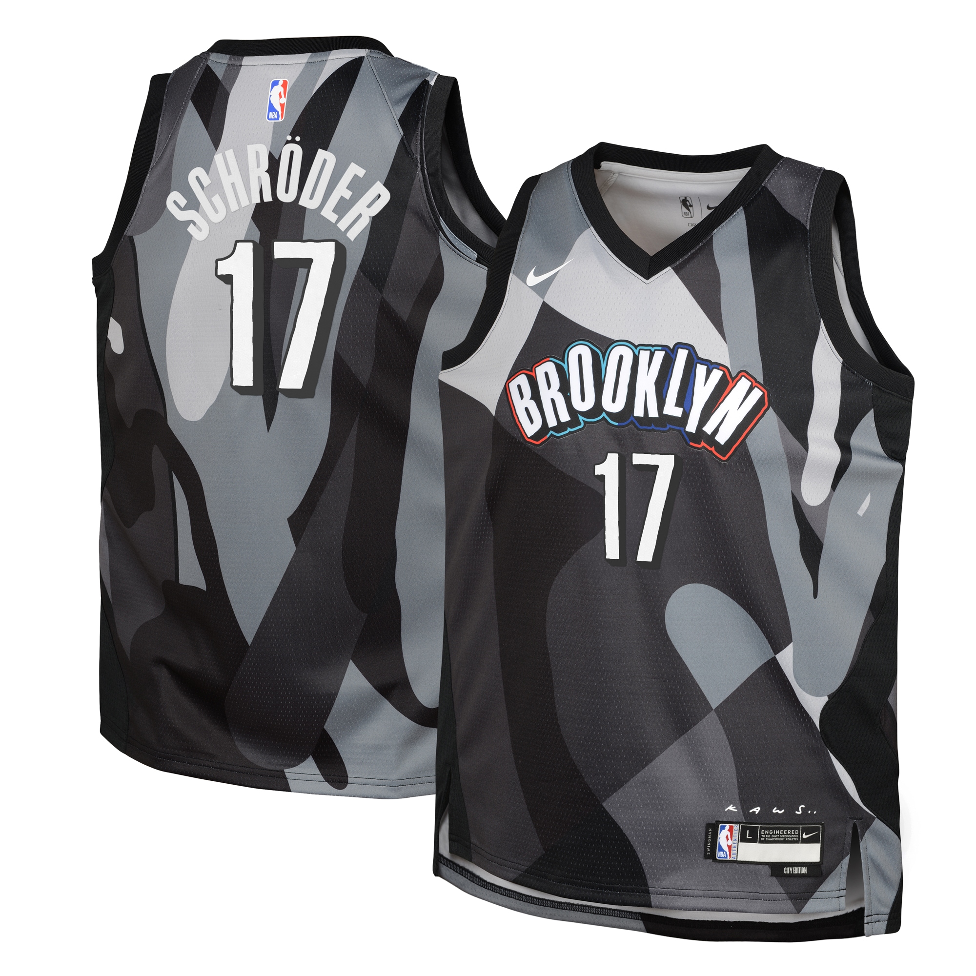 Brooklyn Nets City Edition Swingman 2024 Silver Dennis Schrode NBA Jersey Youth