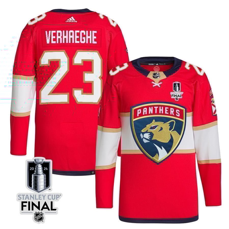 Carter Verhaeghe 23 Florida Panthers 2024 STANLEY CUP Final Home Breakaway Red NHL Jersey Men's