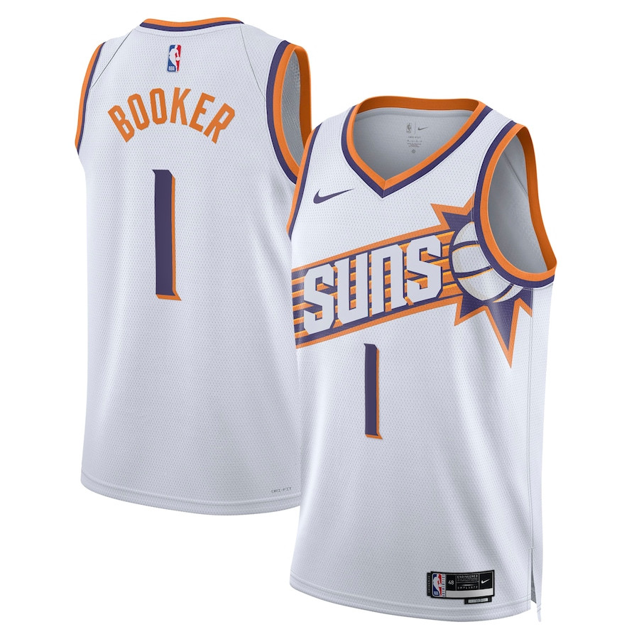 Devin Booker 1 Phoenix Suns 2023/24 Swingman Association Editio White NBA Jersey Men's