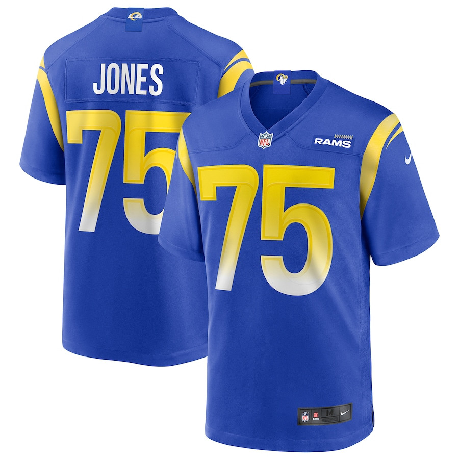 Deacon Jones 75 Los Angeles Rams Game Retired Royal NFL Jersey Men's