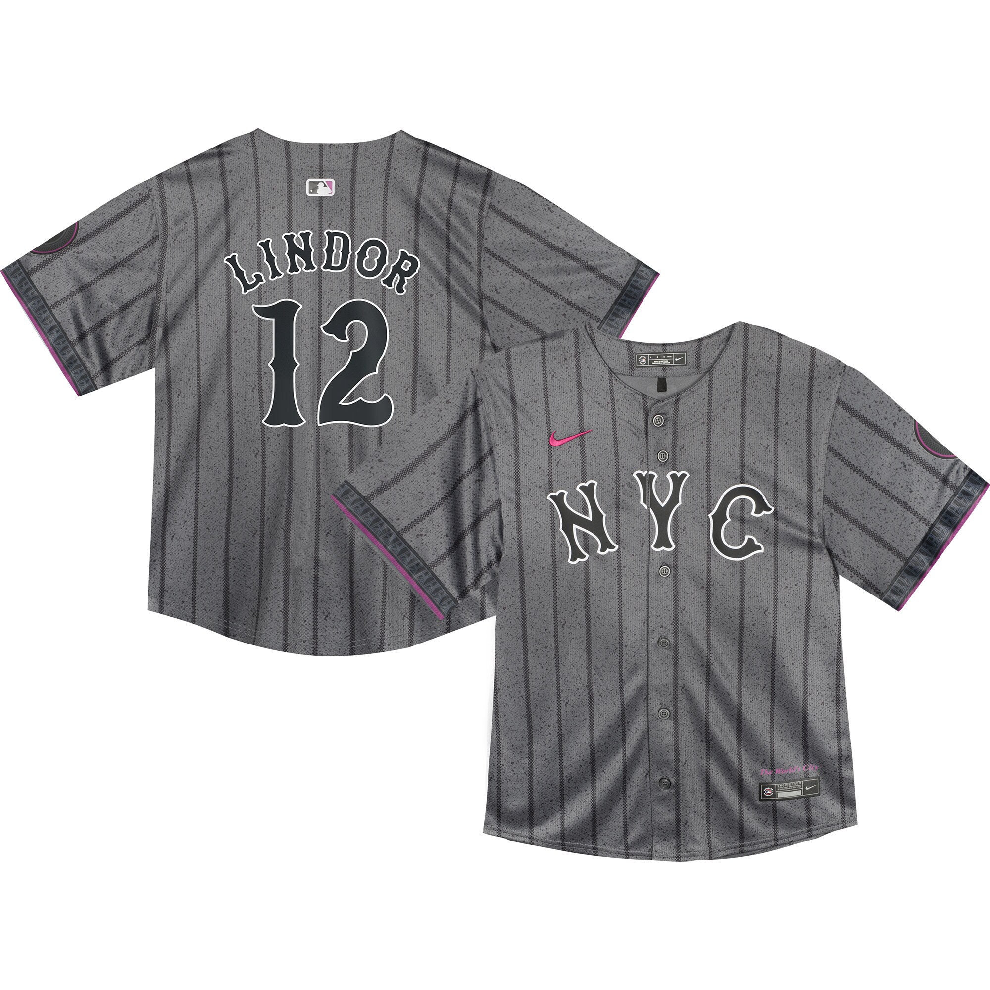 Infant New York Mets Francisco Lindor Graphite 2024 City Connect Limited Player MLB Jersey Men's