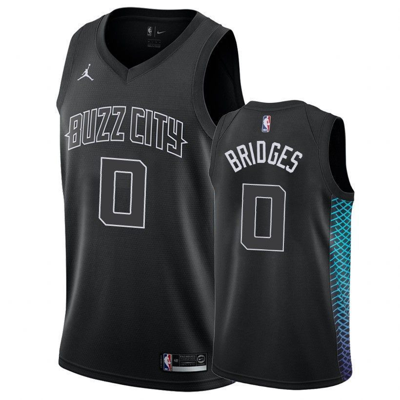Charlotte Hornets Miles Bridges 0 City Edition Black NBA Jersey Men's