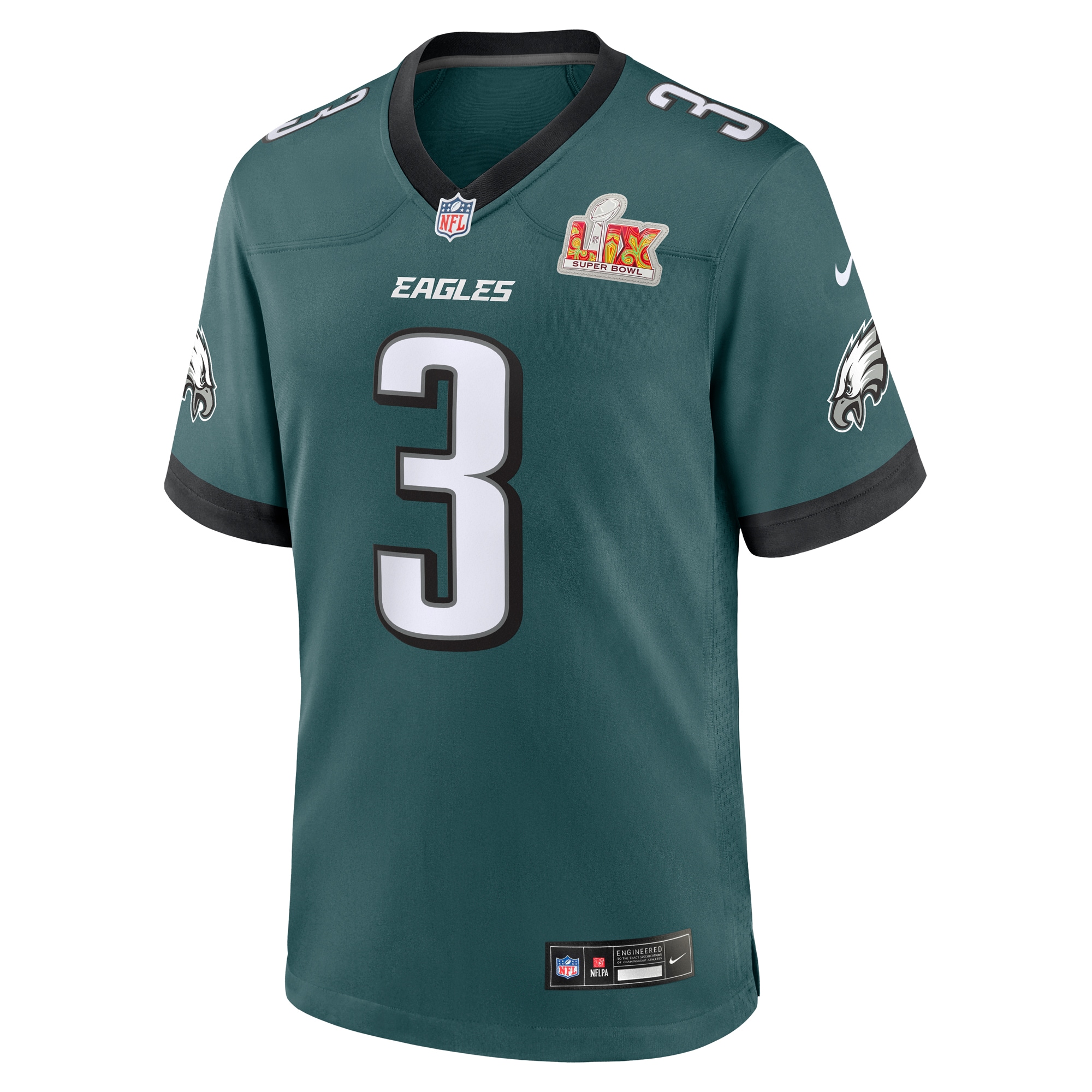 Philadelphia Eagles Nolan Smith Midnight Green Super Bowl LIX Game Player NFL Jersey Men's