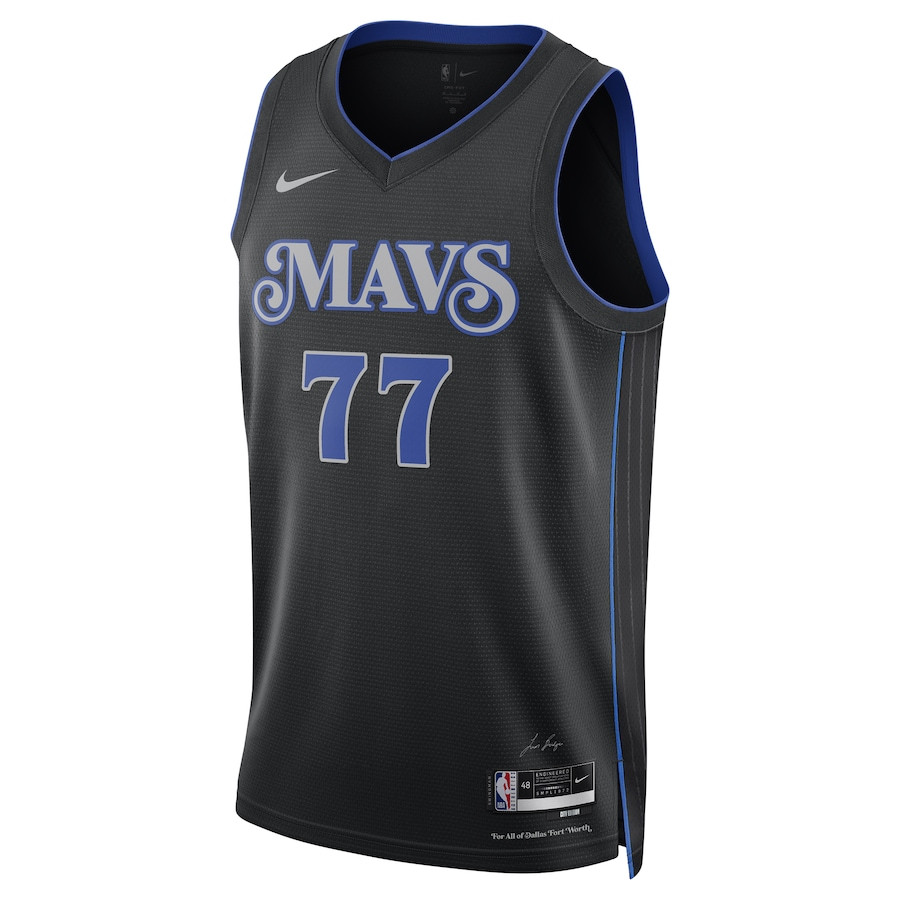 Luka Doncic 77 Dallas Mavericks 2023/24 Swingman City Editio Unisex Black NBA Jersey Unisex