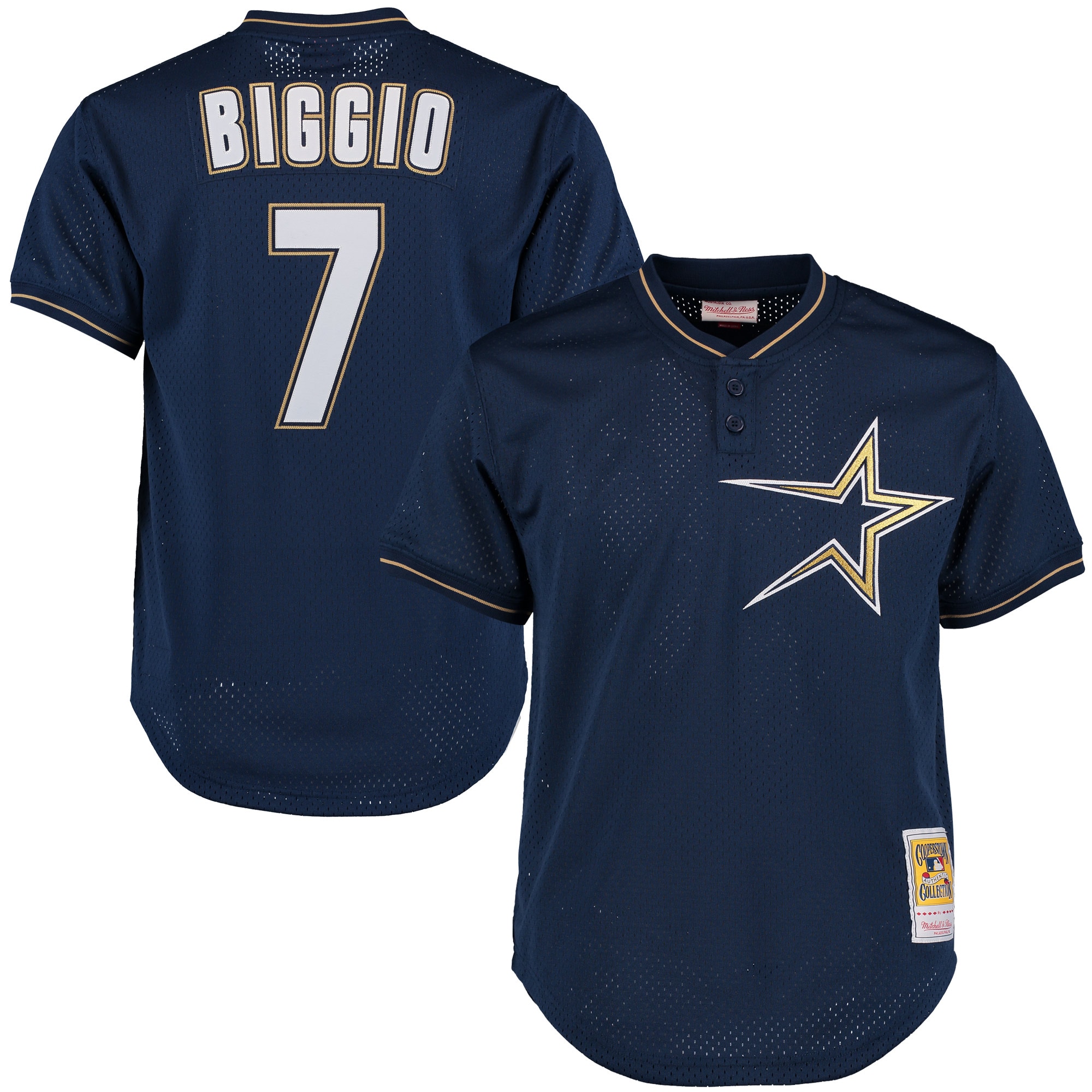 Houston Astros Craig Biggio Mitchell Ness Navy Cooperstown Collection Batting Practice MLB Jersey Men's