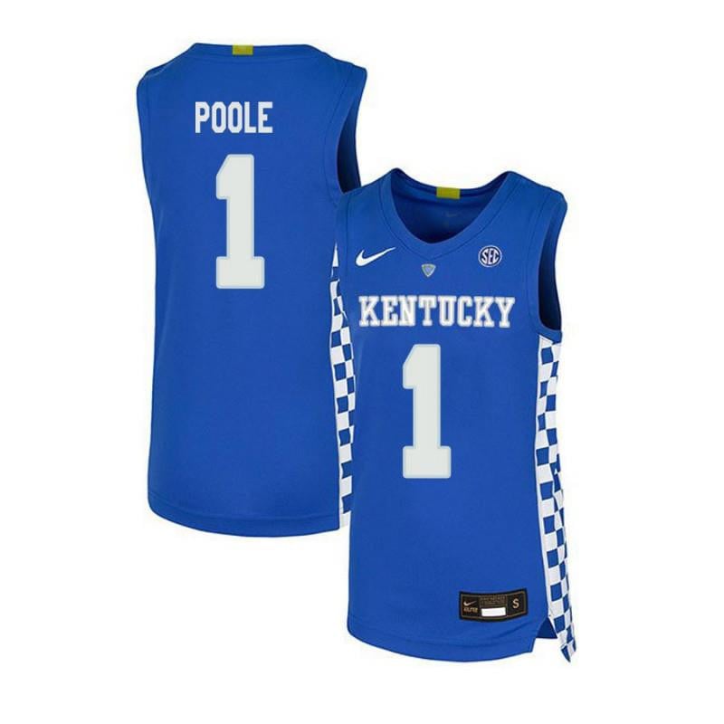 1 Stacey Poole Royal Blue Elite Kentucky Wildcats NCAA Jersey Men's