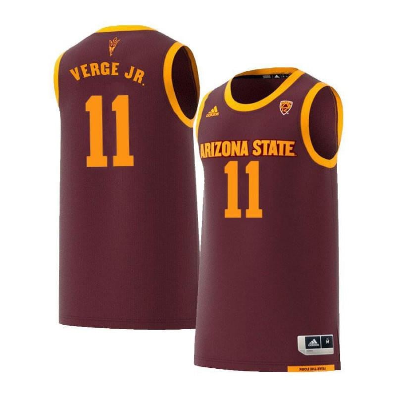 11 Alonzo Verge Jr Maroon Retro Arizona State Sun Devils NCAA Jersey Men's