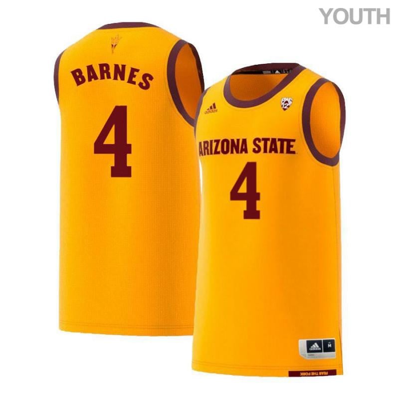 4 Bo Barnes Yellow Retro Arizona State Sun Devils NCAA Jersey Youth